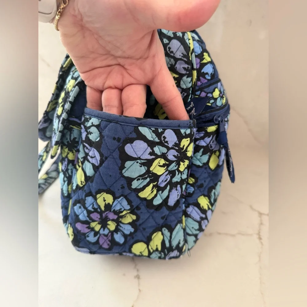 Vera Bradley Indigo Pop Quilted Diaper Bag Tote Blue Purple Green Shoulder Strap